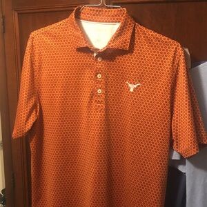 Texas Longhorn Polo Mens Medium johnnie-O Performance Stretch Golf NCAA